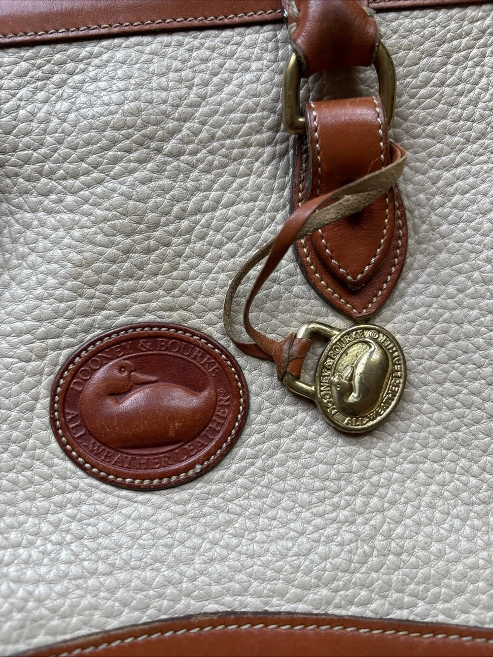 Vintage Dooney & Bourke Tan Leather-Trim purse